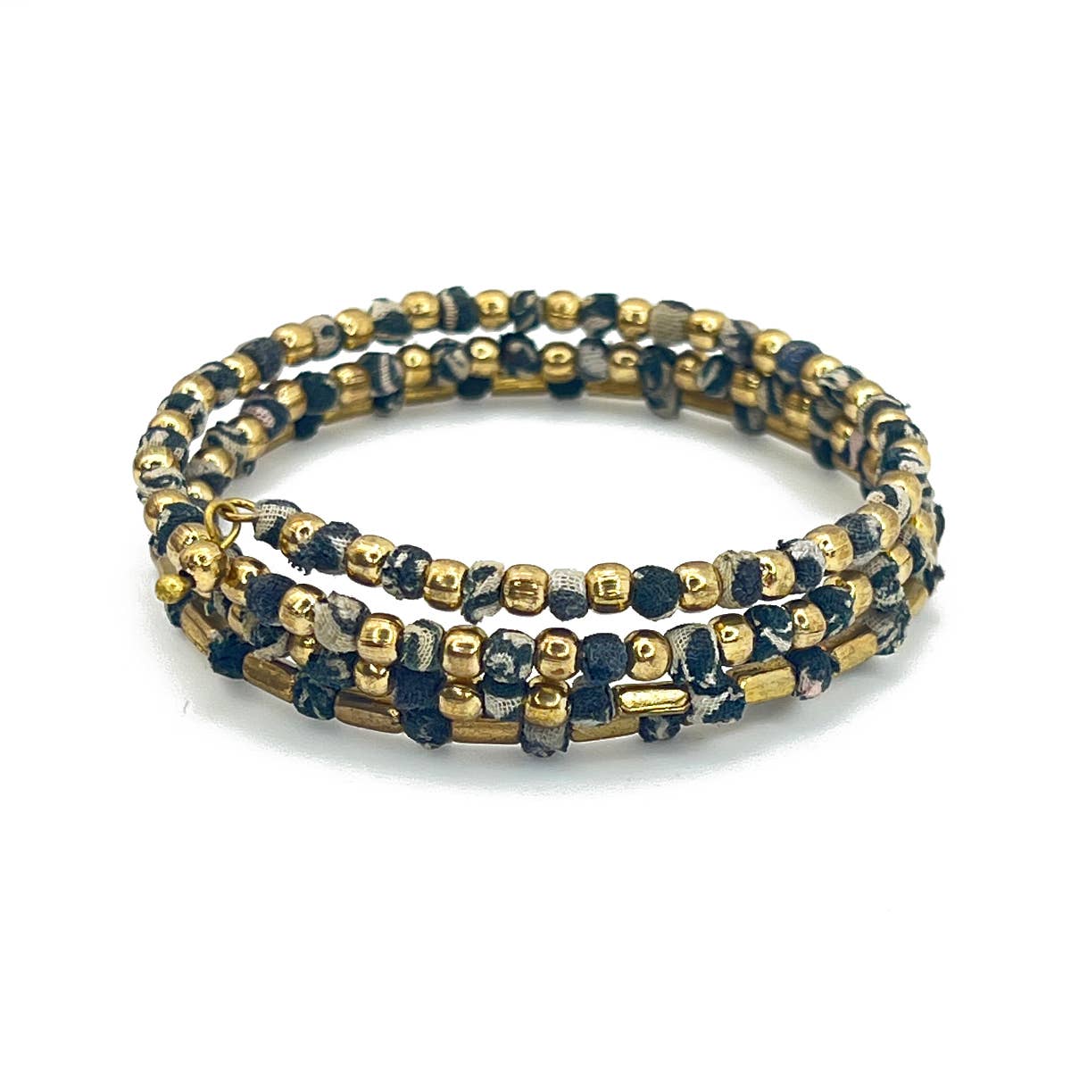 Aasha Chic Monochrome Coil Kantha Handcrafted Bracelet