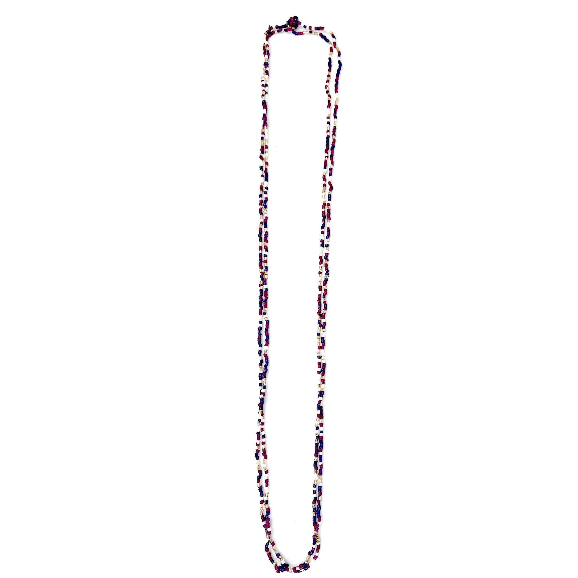 Seed Bead Long Multi-Strand Necklaces- Multiple Color Styles
