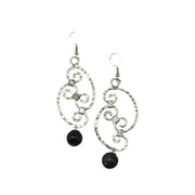 Banjara Sodalite Hammered Semi Circles Earrings