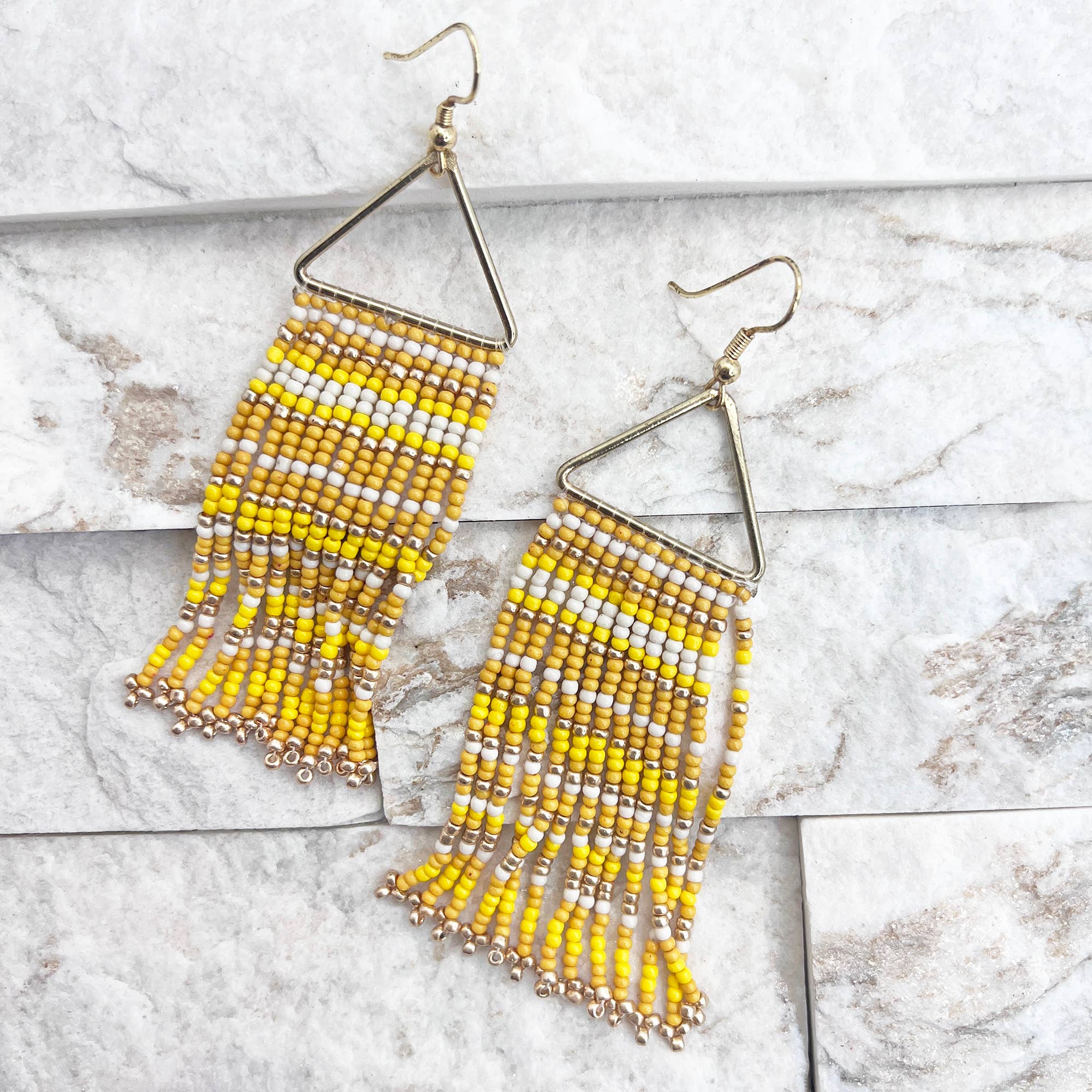 Seed Bead Color Waterfall Earrings - Multiple Color Styles