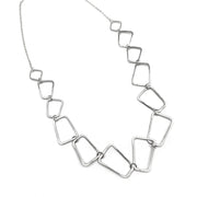 Silver Plated Necklace - Long Trapezoid Links
