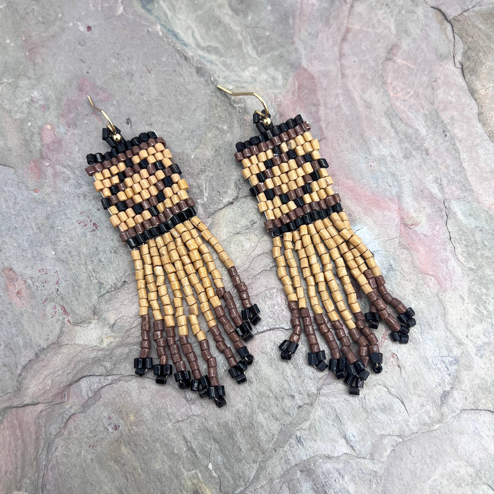 Seed Bead Tribal Fringe Earrings - Multiple Color Styles