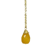 Gold-Plated Yellow Aventurine Teardrop Necklace