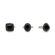 Kashi Semiprecious Small Stone Ring - Black Onyx