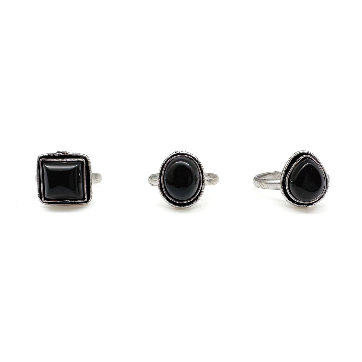 Kashi Semiprecious Small Stone Ring - Black Onyx