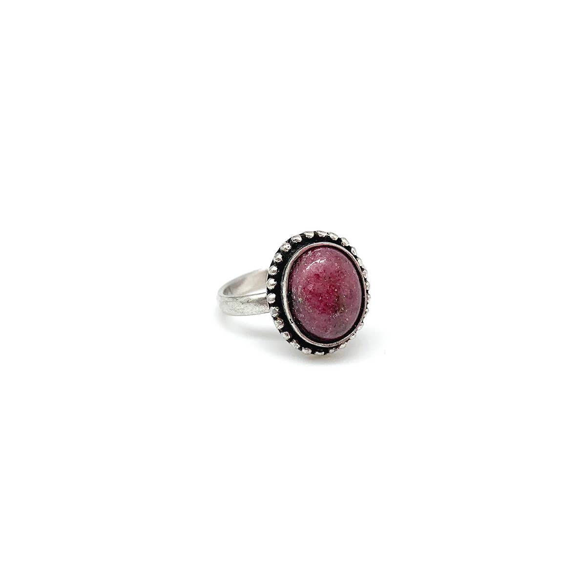 Kashi Semiprecious Small Stone Ring - Rhodonite