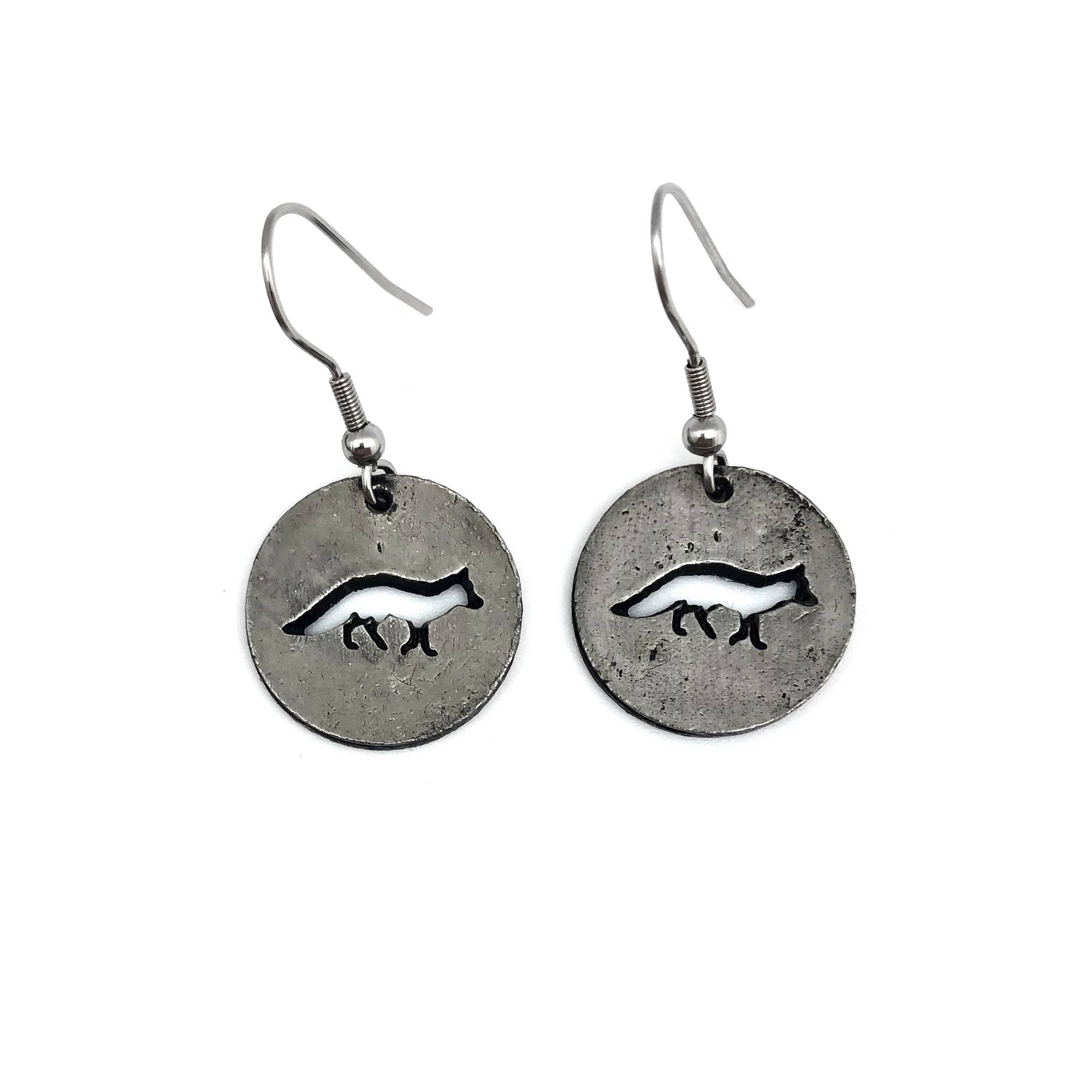 Pewter Earrings - Fox
