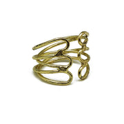 Gold Plated Adjustable Ring - Open Loops