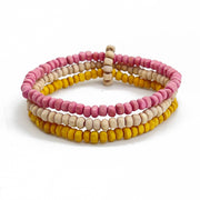 Prismatic Hues Stretch Bracelet - Yellow, Pink, White