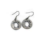 Pewter Earrings - Turtle Cutout