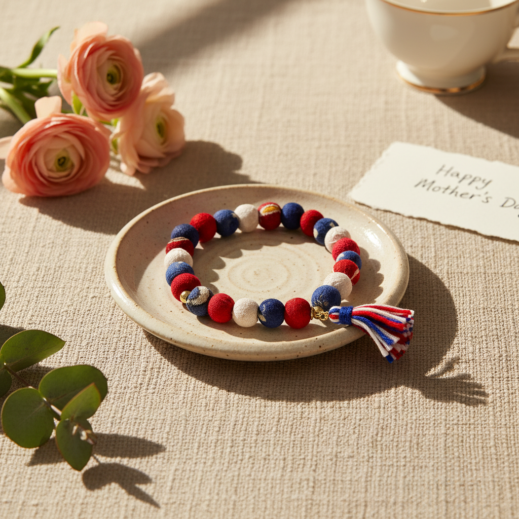 Aasha Patriotic Stackable Tassel Handcrafted Bracelet