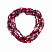 Seedbead Stretchy Bunch Bracelets - Burgundy