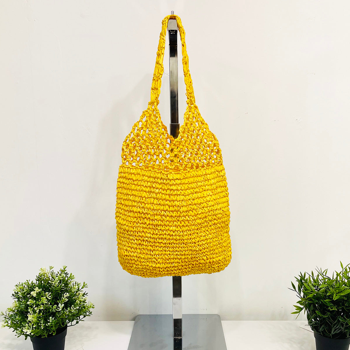 Mira Versatile Woven Raffia Tote Bag - Yellow