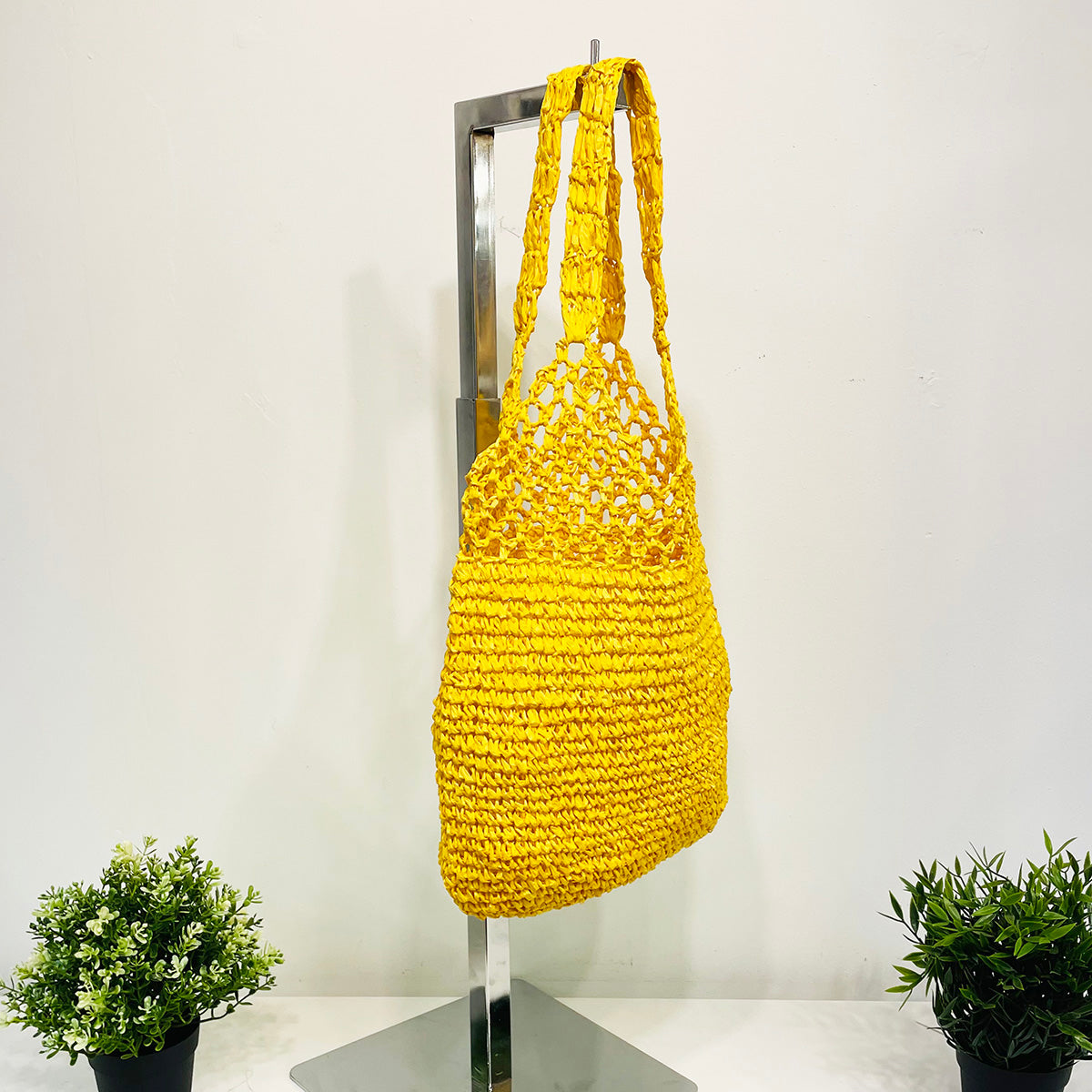 Mira Versatile Woven Raffia Tote Bag - Yellow