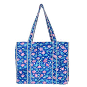 Hand Creafted Rich Primrose Quilted Block-Printed Tote