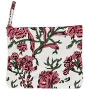 Block-Printed Canvas Zipper Pouch