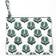 Block-Printed Canvas Zipper Pouch