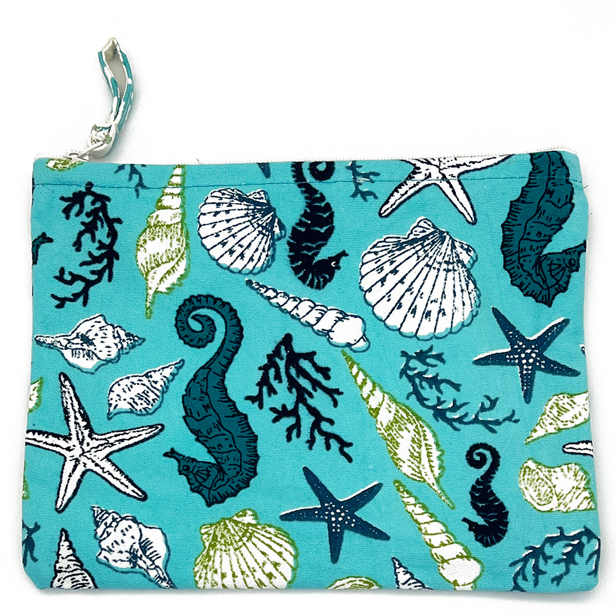 Block-Printed Canvas Zipper Pouch