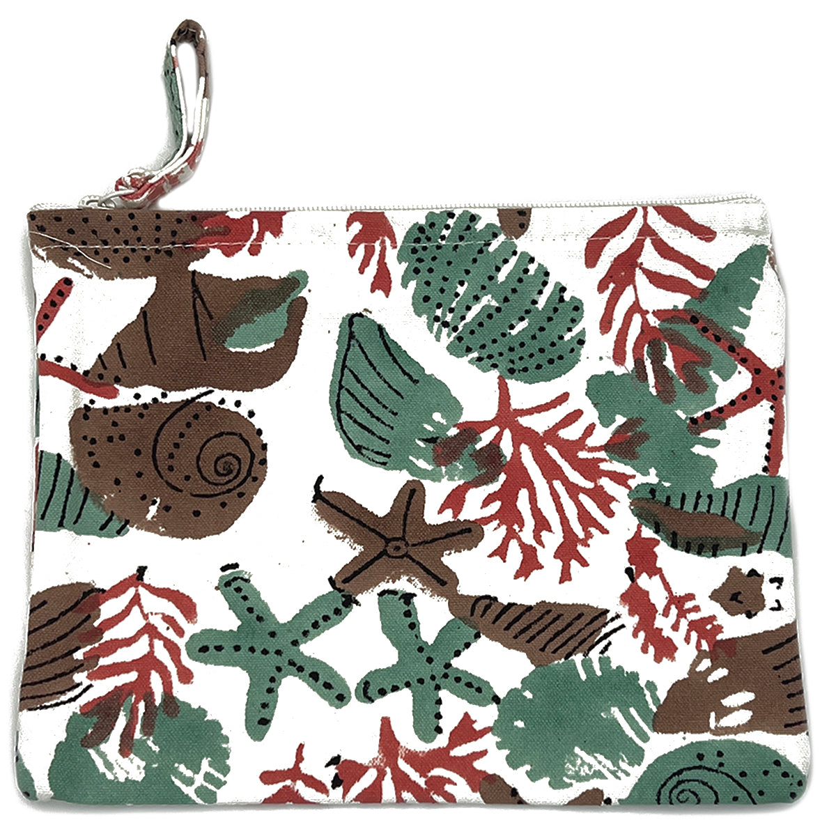 Block-Printed Canvas Zipper Pouch