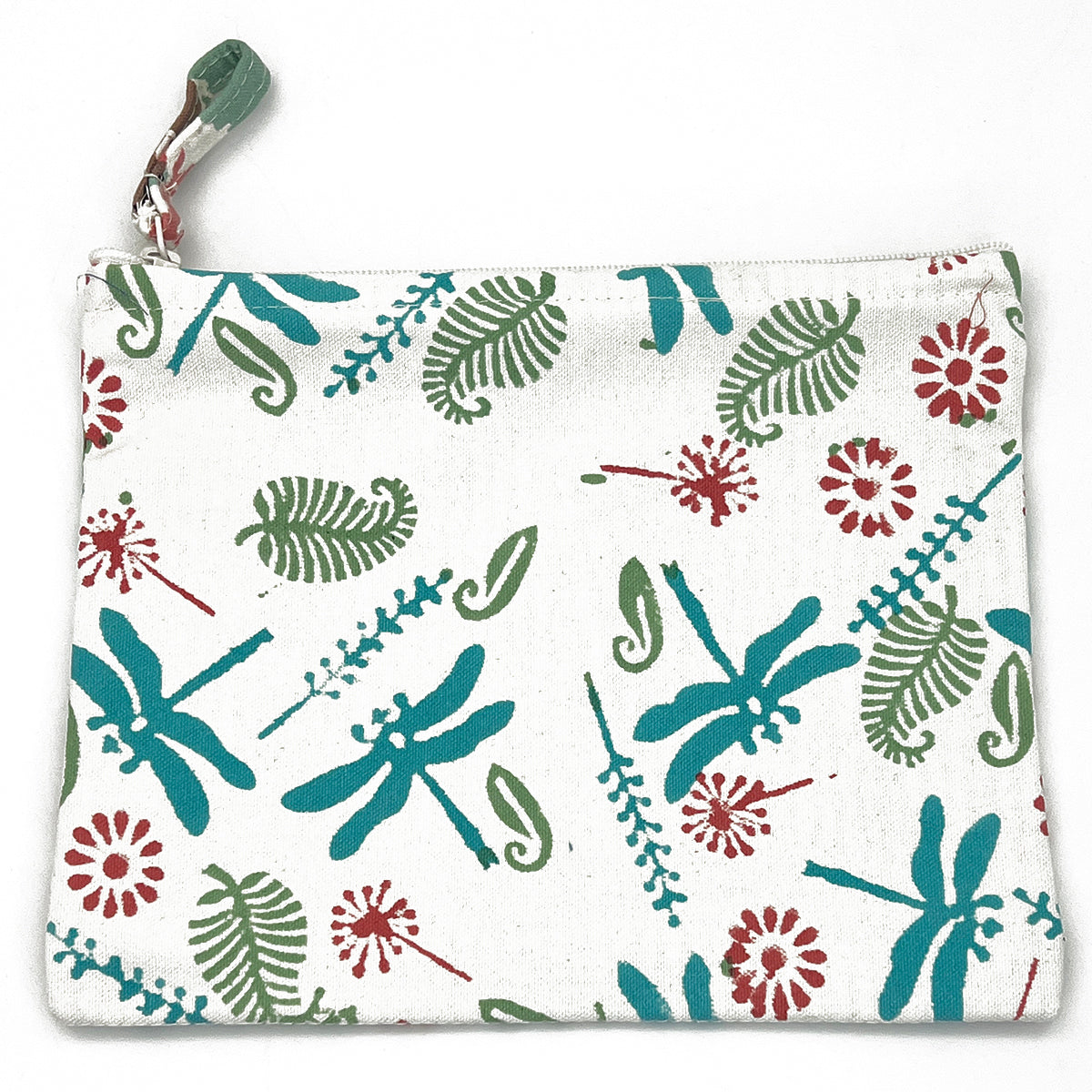 Block-Printed Canvas Zipper Pouch