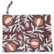 Block-Printed Canvas Zipper Pouch