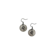 Leo Zodiac Pewter Glyph Earrings