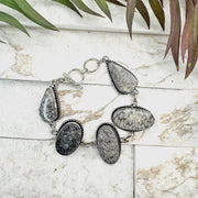 Handcrafted Semiprecious Stone Bracelet - Black Fossil Coral