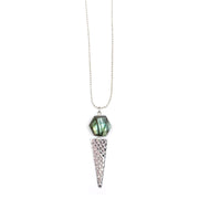 Akriti Silver and Medium Faceted Labradorite Necklace