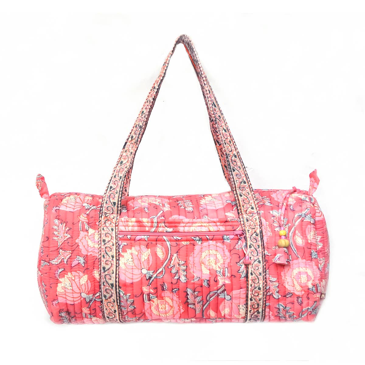 Peony Blooms Jumbo Duffle Bag - Block Printed Organic Cotton