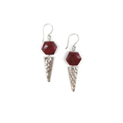 Akriti Silver and Medium Faceted Mookite Earrings