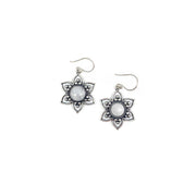 Tanvi Silver Lotus Flower with Moonstone Earrings