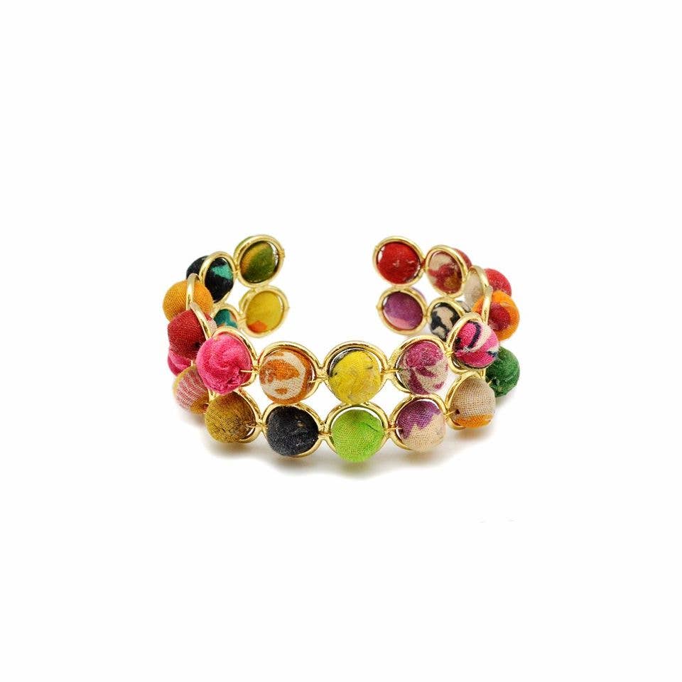 Aasha Kantha Brass Frame Handcrafted Bracelet