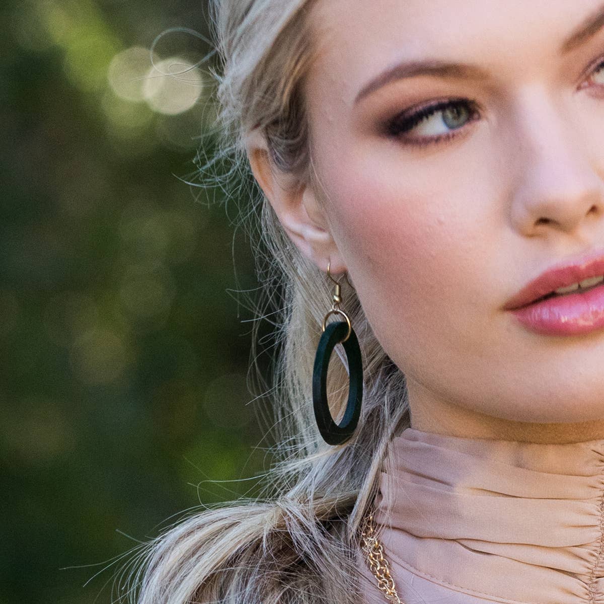 Omala Misty Greens Collection Earrings - Open Hoops