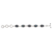 Tanvi Silver Link Bracelet - Labradorite Marquise