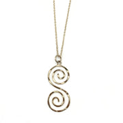 Gold Plated Pendant Necklace - Double S Spiral