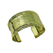 Gold-Plated Hammered and Lined Cuff