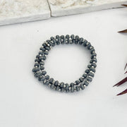 Sachi Wood Bead Wrap Bracelet - Grey