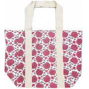 Handcrafted Canvas Bag with Block-Printed Hydrangeas