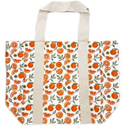 Handcrafted Canvas Bag with Block-Printed Oranges