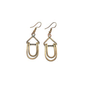 Handcrafted Antique Brass Double Loop Dangle Earrings