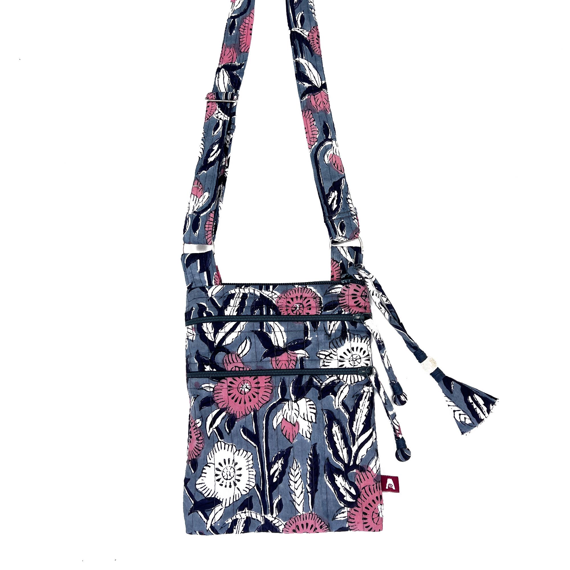Midnight Blossoms Hipster Bag - Block Printed Organic Cotton