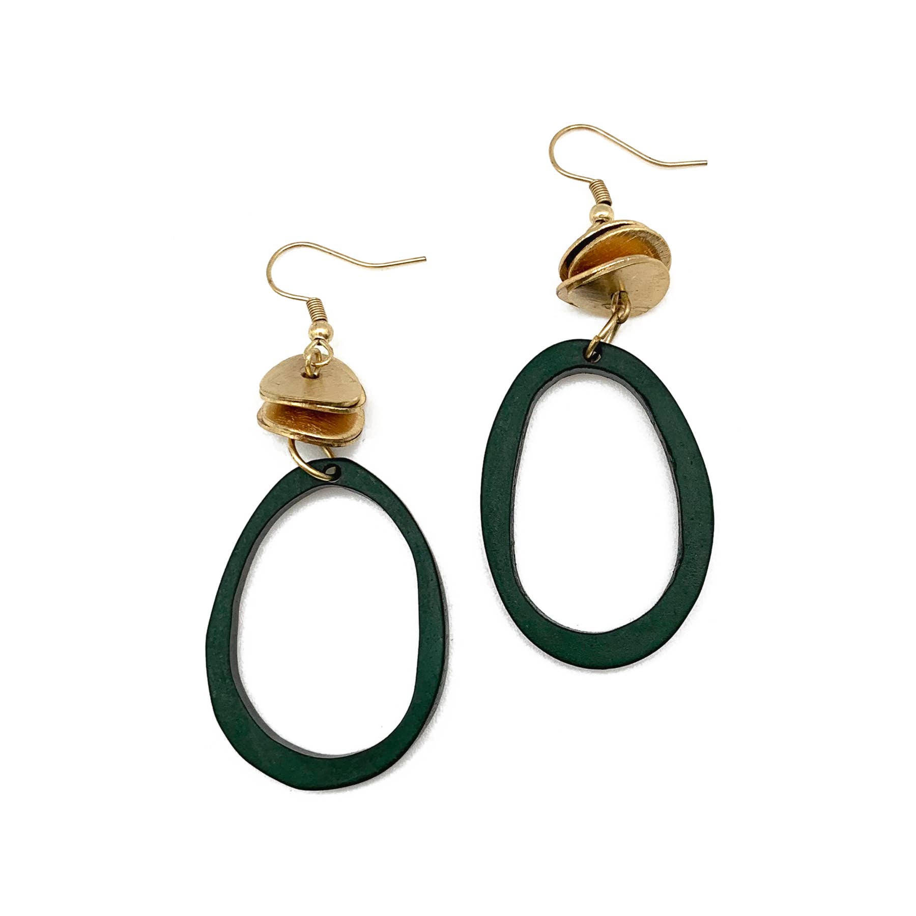 Omala Misty Greens Collection Earrings - Beads and Hoop