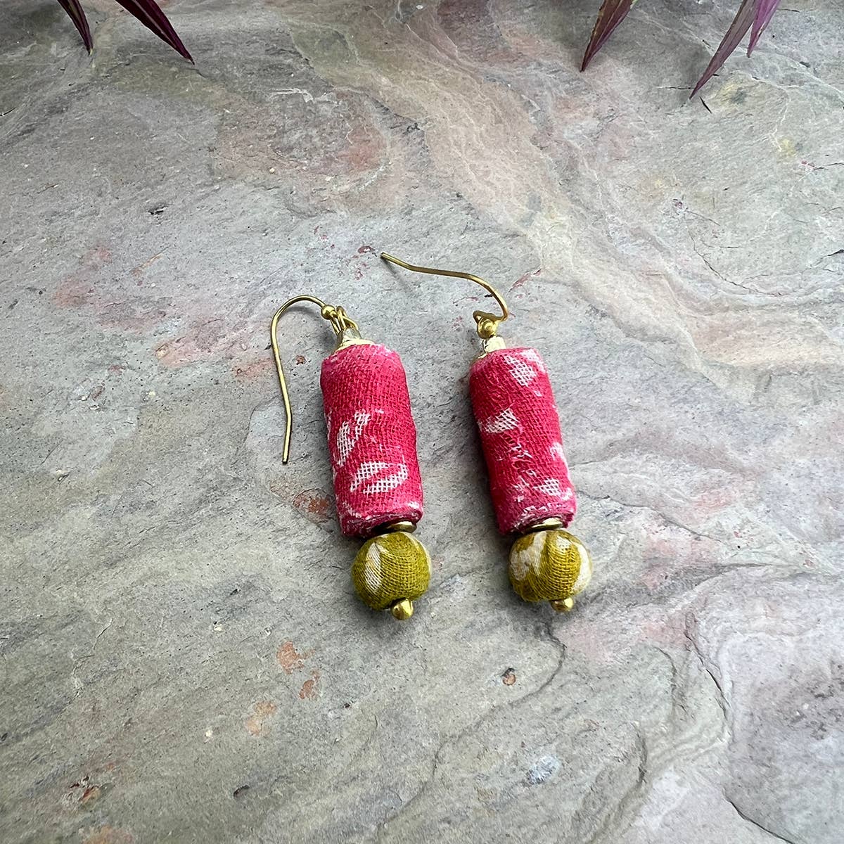 Aasha Long Oval Beaded Earrings