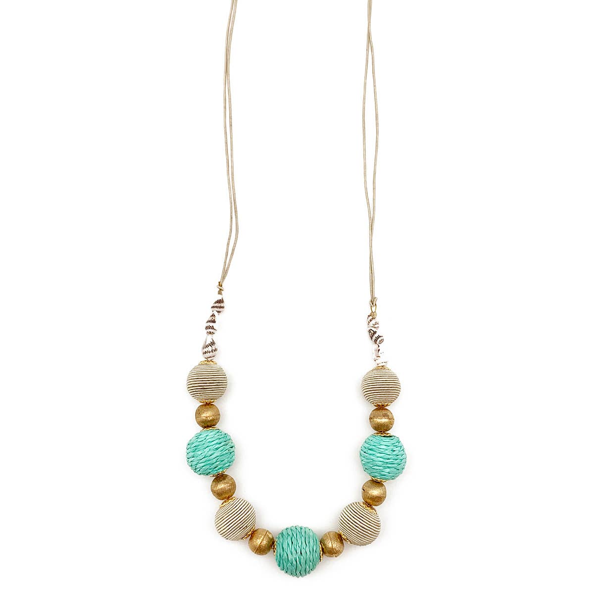 Sachi Turquoise Waters Necklace - Circles, Shells, Gold