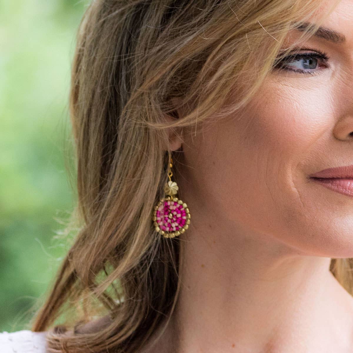 Sachi Cerise Collection Earrings - Small Scatter Bead Discs