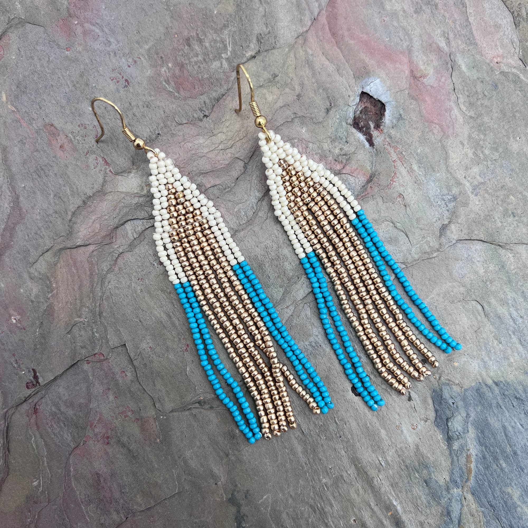 Seed Bead Cascading Earrings - Multiple Color Styles