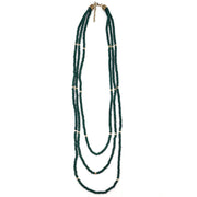 Sachi Chromatic Hues - Dark Green Long Multi-Strand Necklace