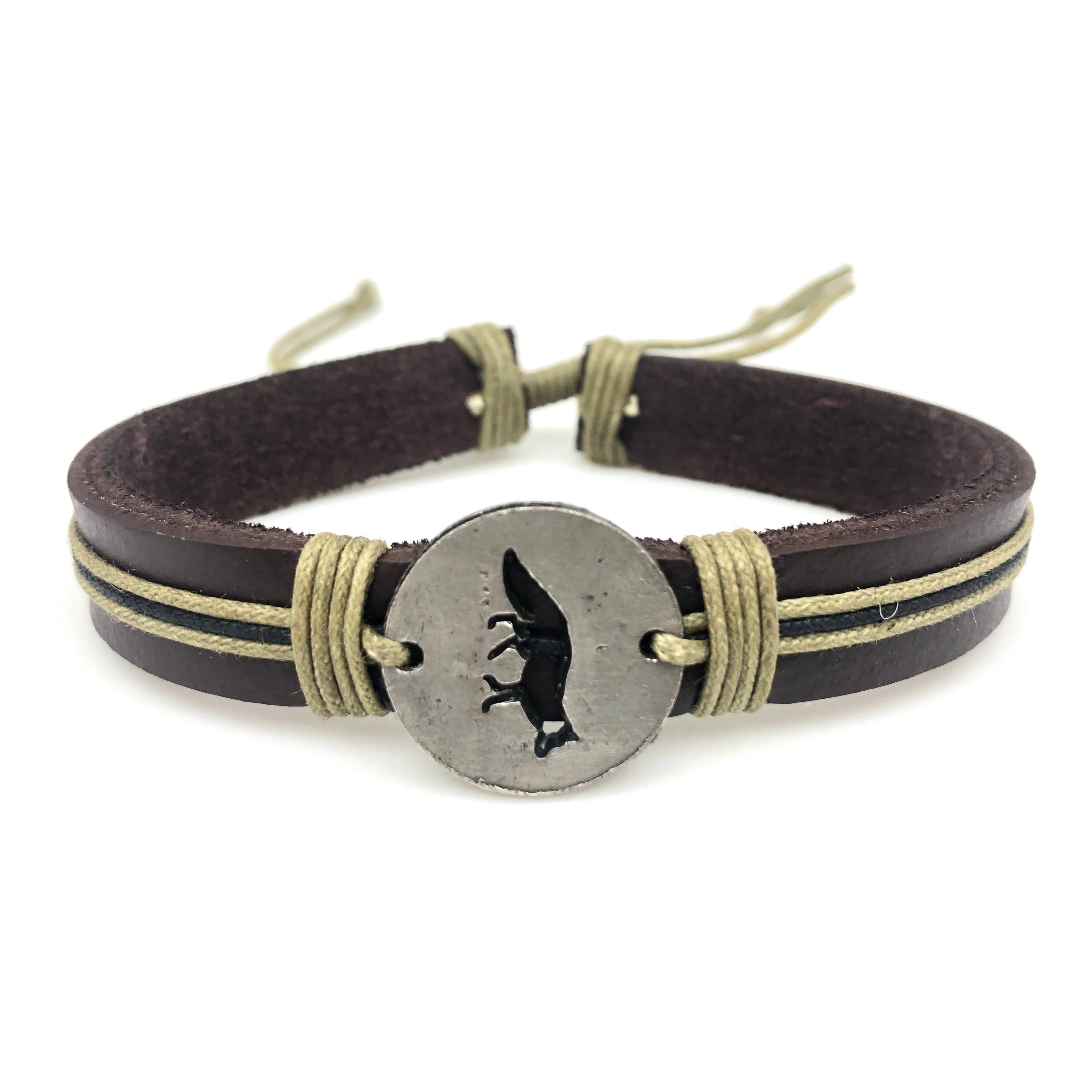 Pull Tie Leather Bracelet - Fox
