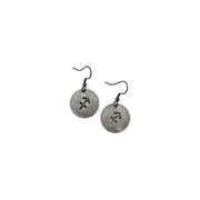 Sagittarius Zodiac Pewter Glyph Earrings