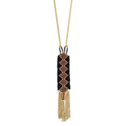 Sachi Beaded Safari Necklace - Diamonds with Chain Fringe